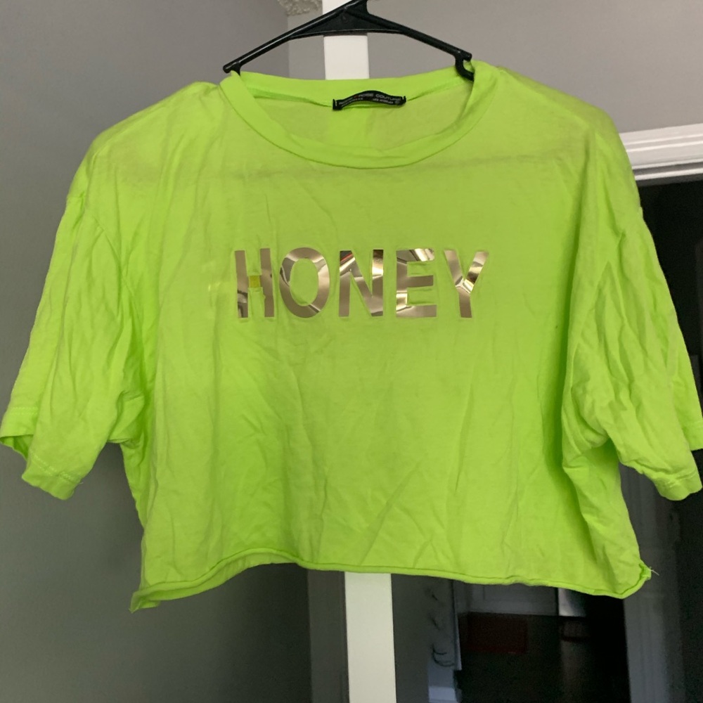 Green crop top